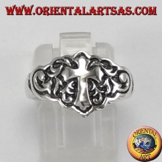 anello in argento per mignolo con croce