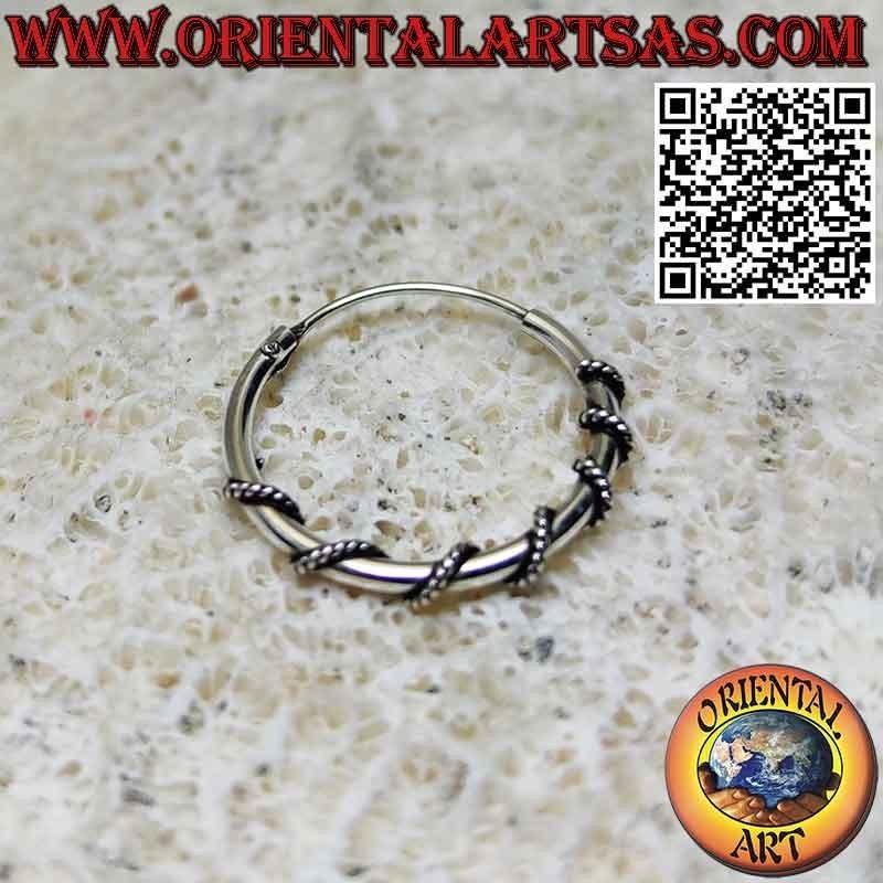 Stacheldraht Creole 16 mm Ø in 925‰ Silber