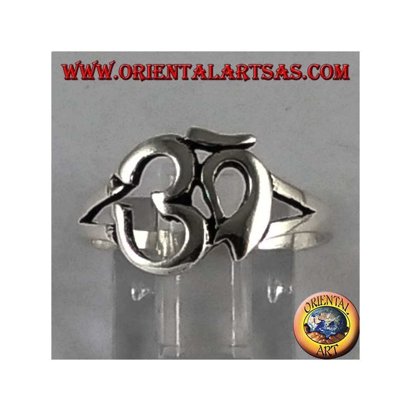 Silver ring with sacred Hindu symbol