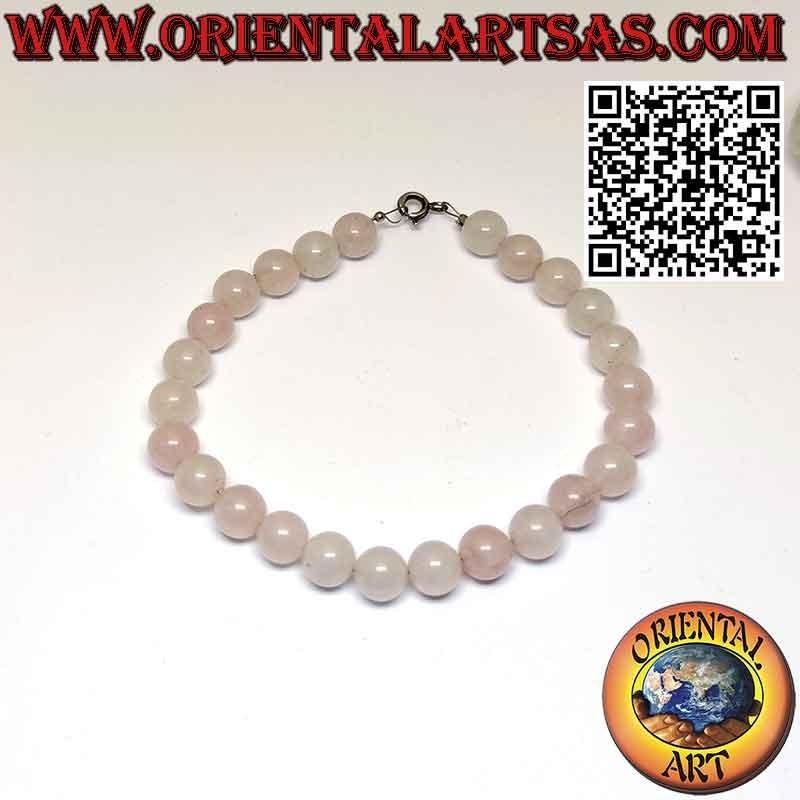 Wunderschönes Rosenquarz Armband 8mm – Echter Silberverschluss