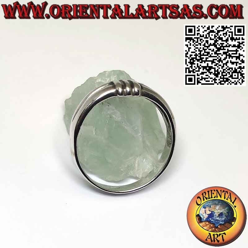 Anello in argento a fascia con divisione orizzontale unita da 3 righe