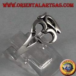 Bague en argent avec symbole sacré hindou