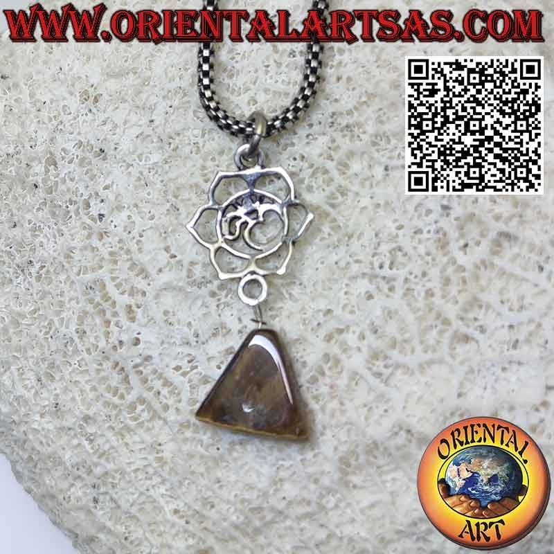 om Lotosblume Anhänger in Silber mit Sanskrit