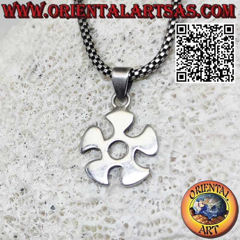 Ciondolo in argento, elica a 5 pale  simbolo di resilienza (resistenza)