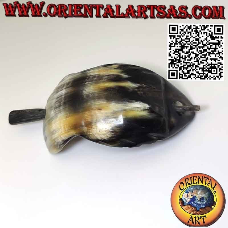 Barrette à cheveux en corne de buffle en forme de poisson faite à la main
