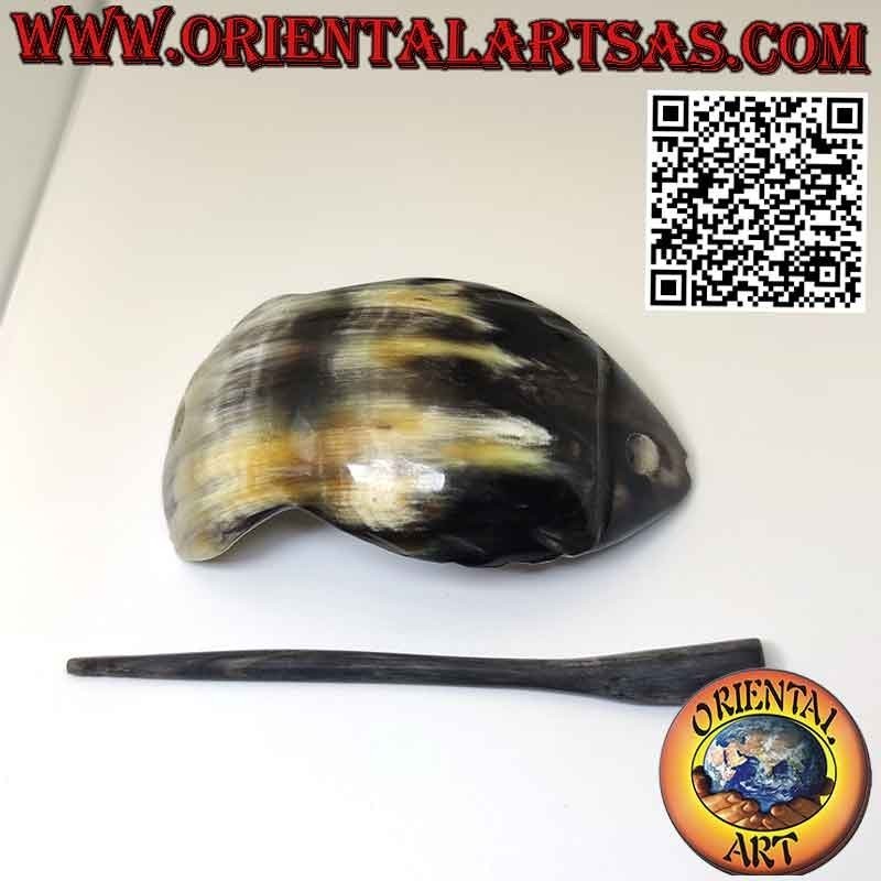 Barrette à cheveux en corne de buffle en forme de poisson faite à la main