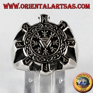 Silber Ring, Celtic Kompass vegvisir