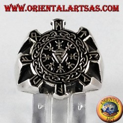 Silver ring, Celtic ruler vegvisir