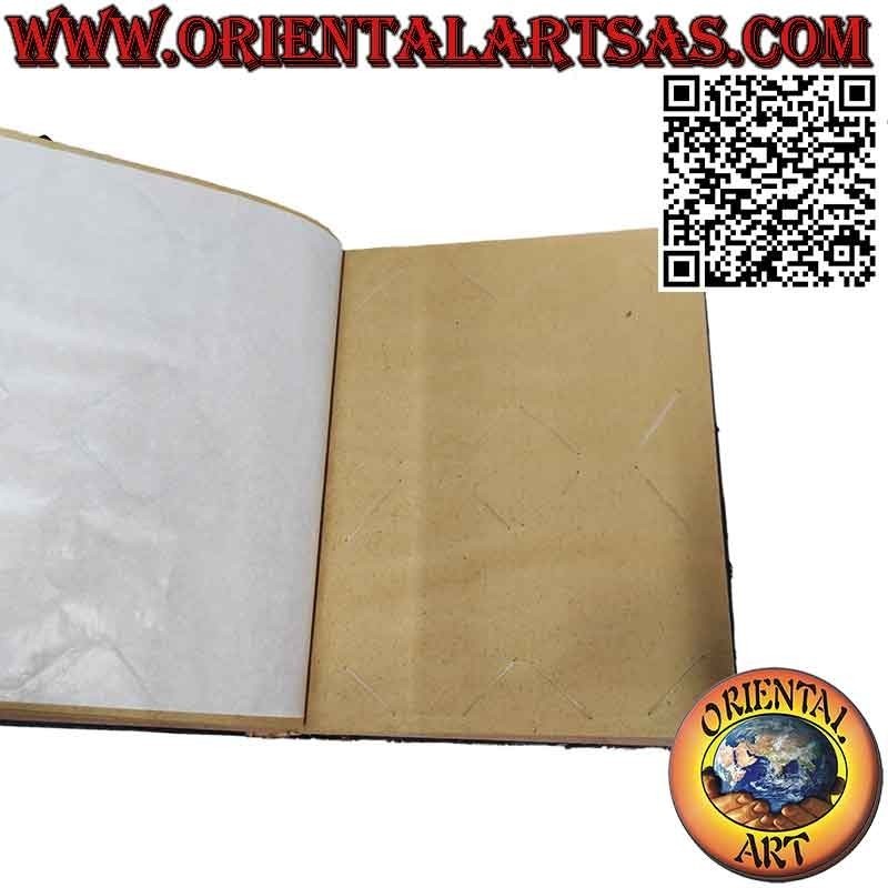 Álbum de fotos en mimbre de papel natural y tapa especia (35 cm)