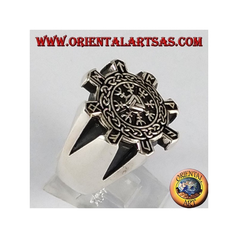 Anillo de plata, celta brújula vegvisir