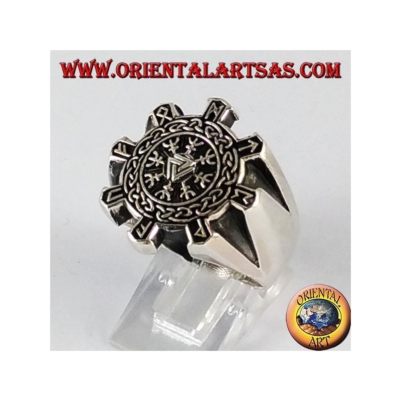 Silver ring, Celtic ruler vegvisir