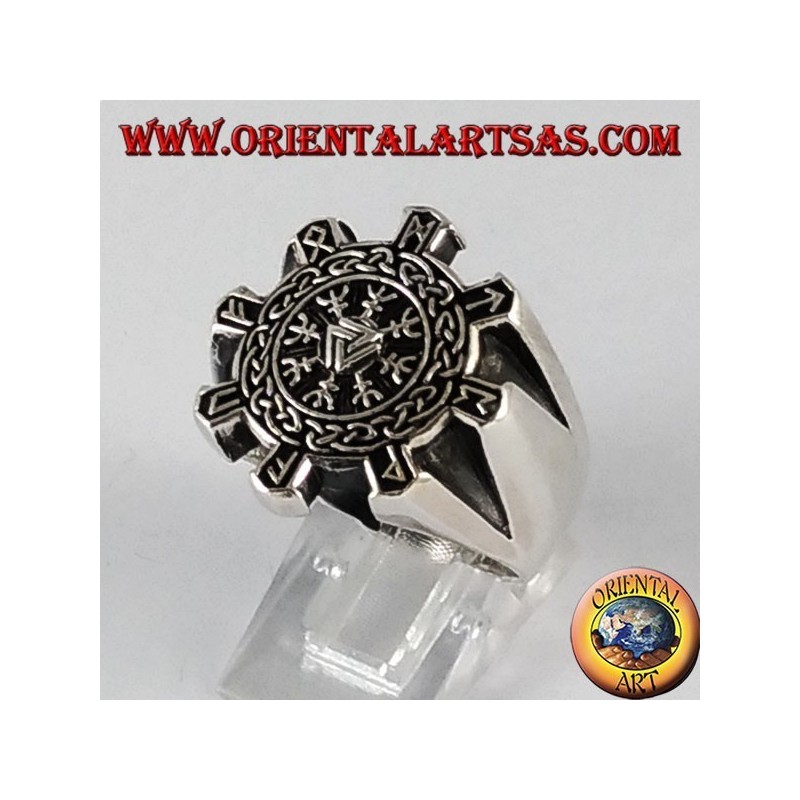 Silber Ring, Celtic Kompass vegvisir