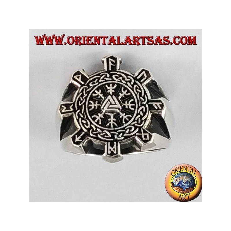 Silber Ring, Celtic Kompass vegvisir