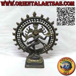 Escultura de "Nataraja" Shiva bailarín cósmico rey de la danza en bronce 27 cm