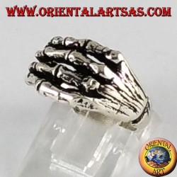 Silver ring, skeleton hand