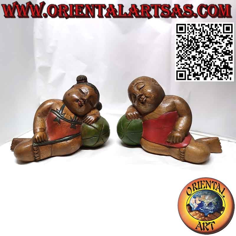 Pair of bookends Children's bookends in handmade teak wood