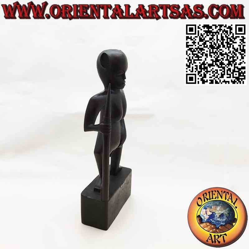 Seltene Skulptur eines DAYAK-Kriegers mit Speer-Artefakt Sarawak Borneo