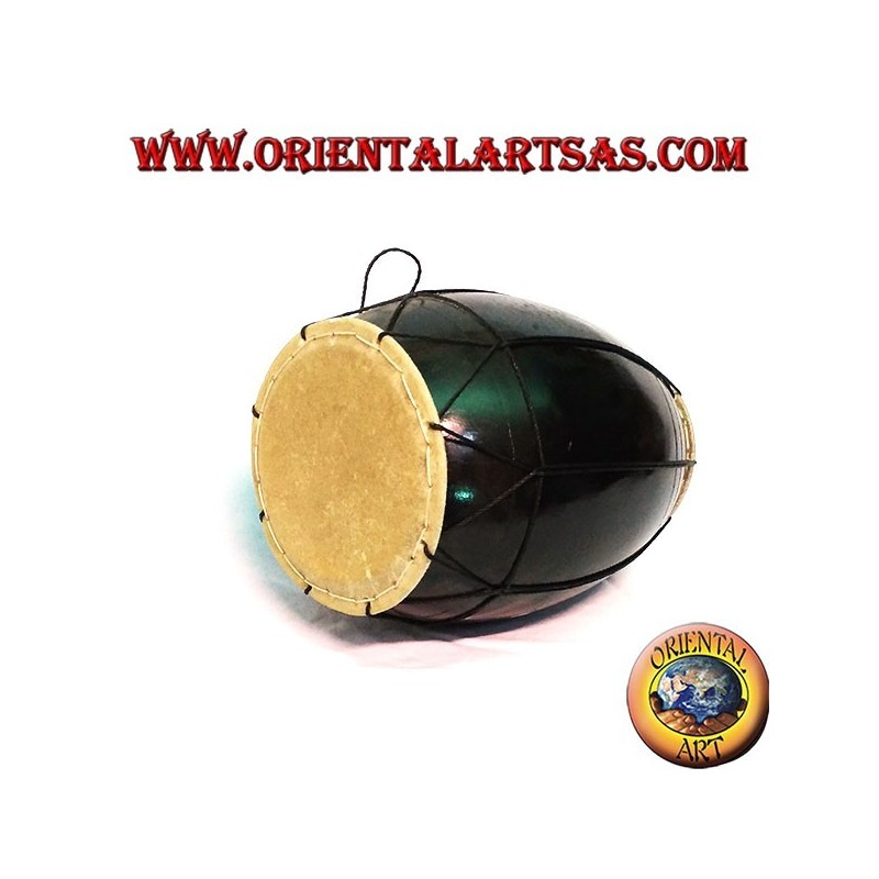 Tambour, pakhawaj en bois d'acajou foncé moyen