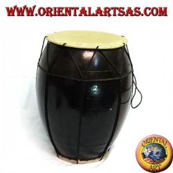 Tambour, pakhawaj en bois d'acajou foncé moyen