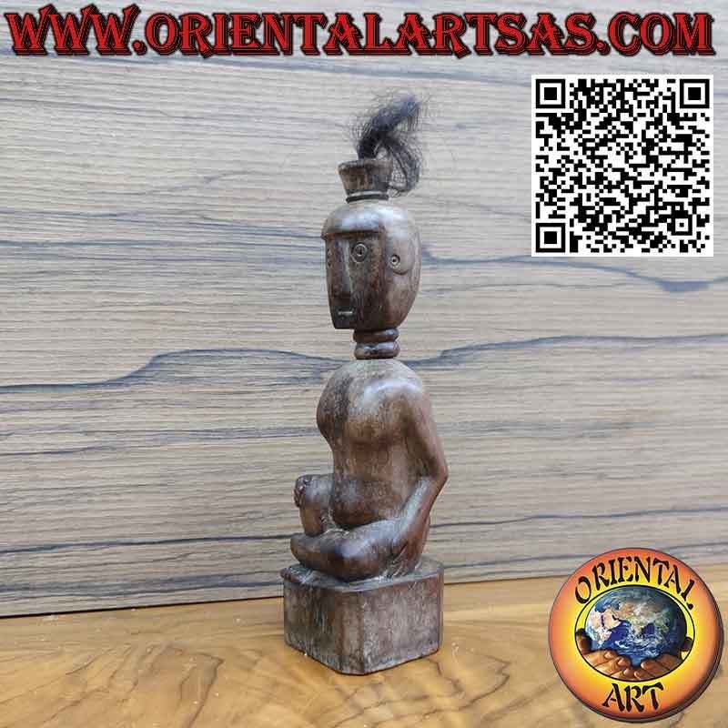 Rare ebony ancestral sculpture of an immortal Borneo dayak ancestor