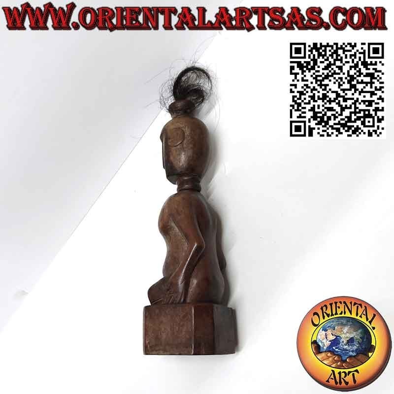 Rare ebony ancestral sculpture of an immortal Borneo dayak ancestor