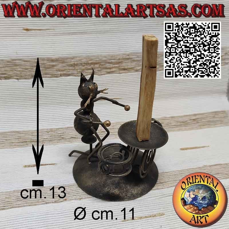 Quemador para Palo Santo en hierro forjado, el gato baterista