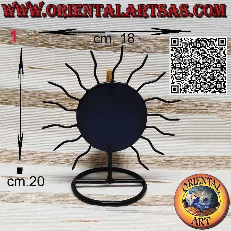 Quemador para Palo Santo en forja sol con rayos y espejo