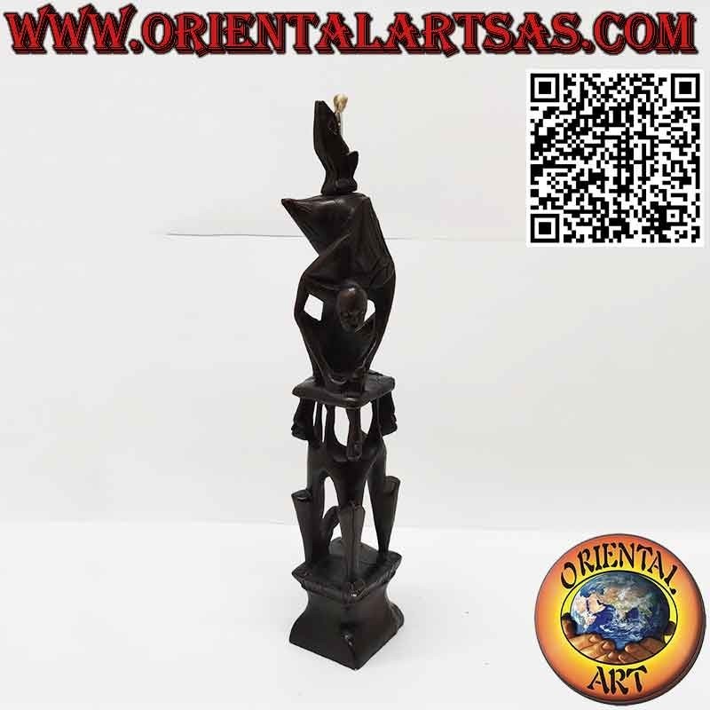 Rare ebony sculpture of men 1 pelican 1 illuminated bat