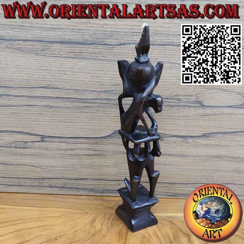 Rare ebony sculpture of men 1 pelican 1 illuminated bat