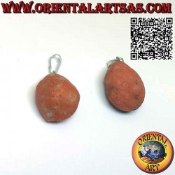 Tumbled Fire Agate pendant with hypoallergenic metal nail hook