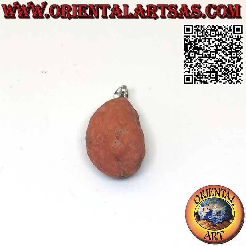Tumbled Fire Agate Pendant with Hypoallergenic Metal Hook | Oriental Art