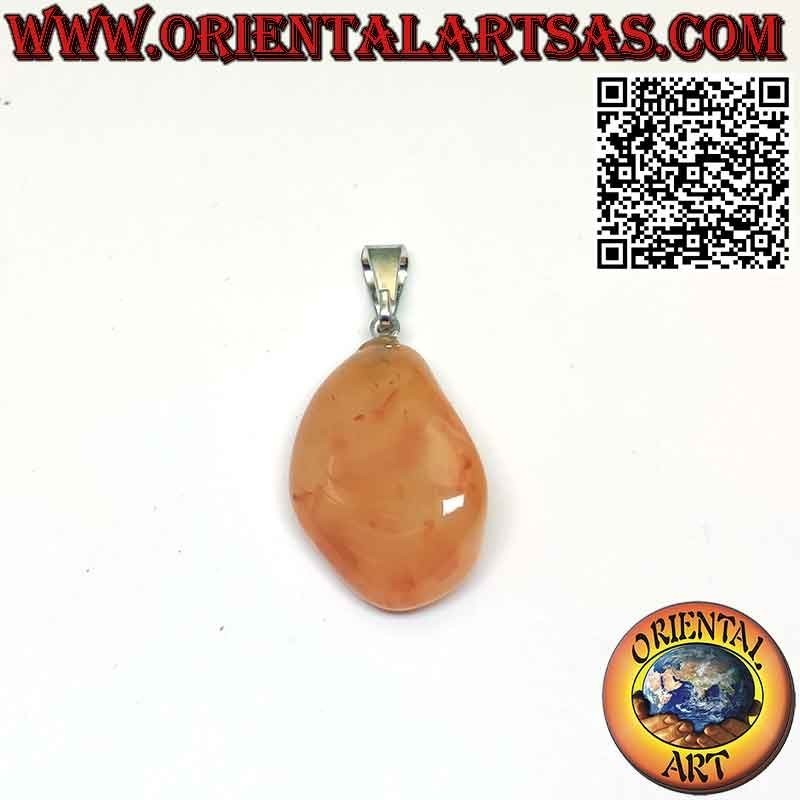Pendentif Cornaline Roulée Anallergique | Bijou Pierre Naturelle