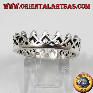 Silver ring, small crown