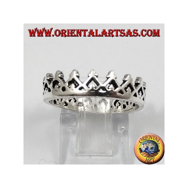 Bague en argent, petite couronne