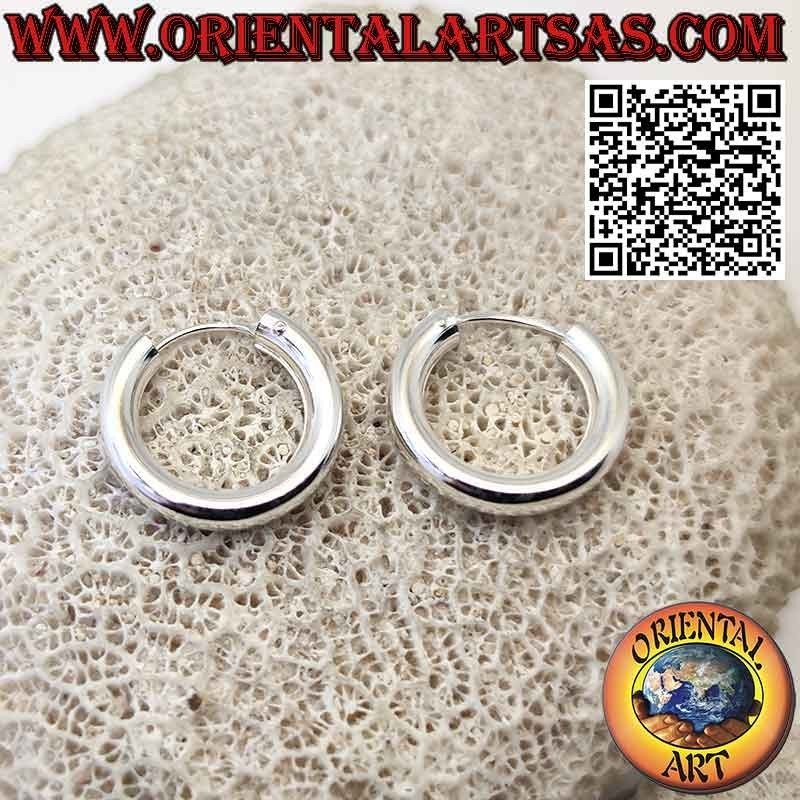 Orecchini in argento, cerchi lisci semplici da 4 x 20 mm (classica)