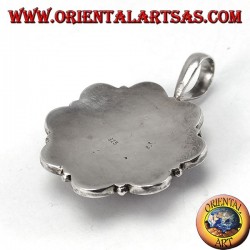 Silver pendant with round corniola, handmade