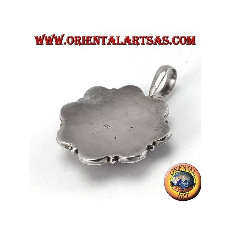 Pendentif argent avec cornaline ronde, faits à la main
