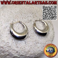 Ohrringe aus Silber, glatte Halbmondöse 25 mm Ø (Hebel)
