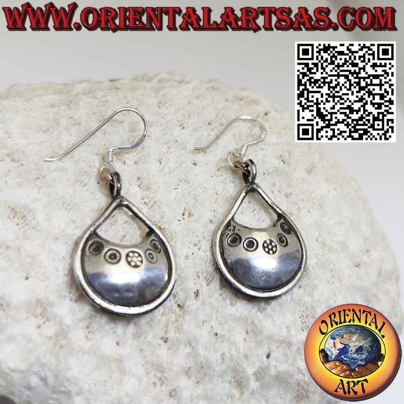 Boucles d'oreilles en argent 925‰ Karen pendentif ethnique tribal fait main