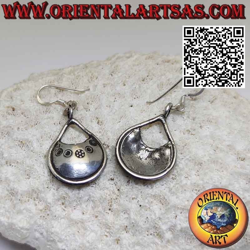 Orecchini in argento 999 ‰ pendente Karen fatto a mano etnico tribale