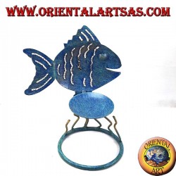 Sostenedor de vela de hierro peces