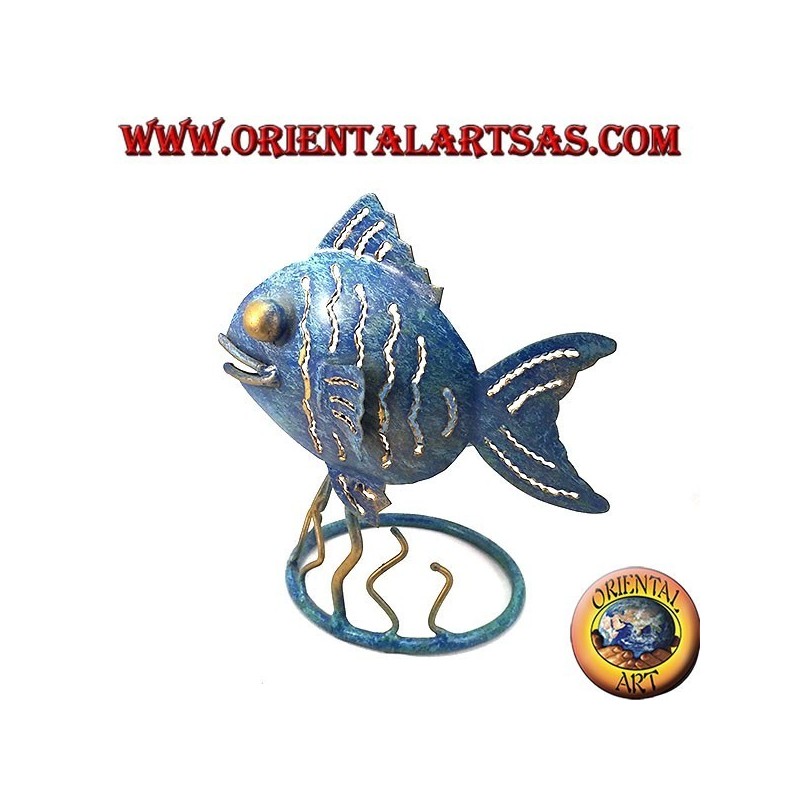 Sostenedor de vela de hierro peces