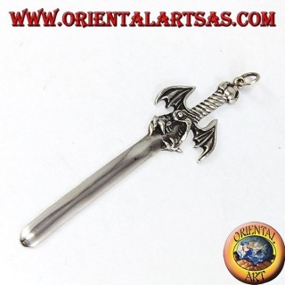 Pendentif argent, épée dragon