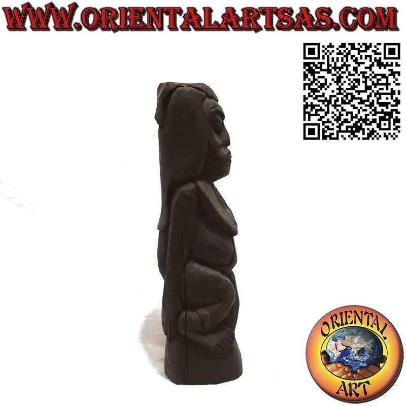 Rara escultura antigua de ébano de mujer de ébano de la isla de Sumba