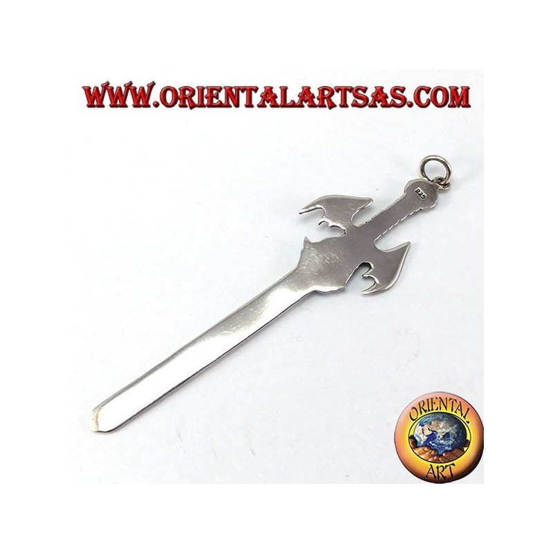 Pendentif argent, épée dragon