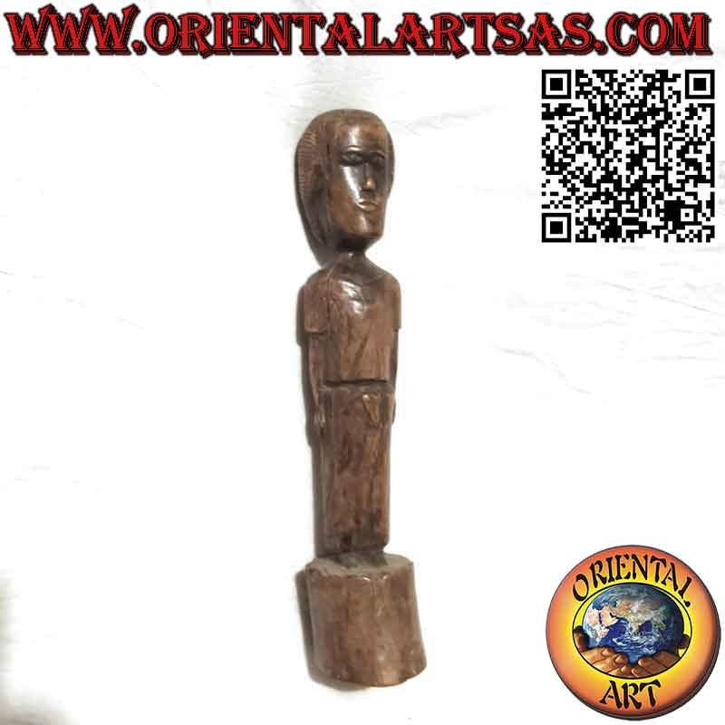 Rara antica scultura in legno pregiato di una signora del Borneo Malese