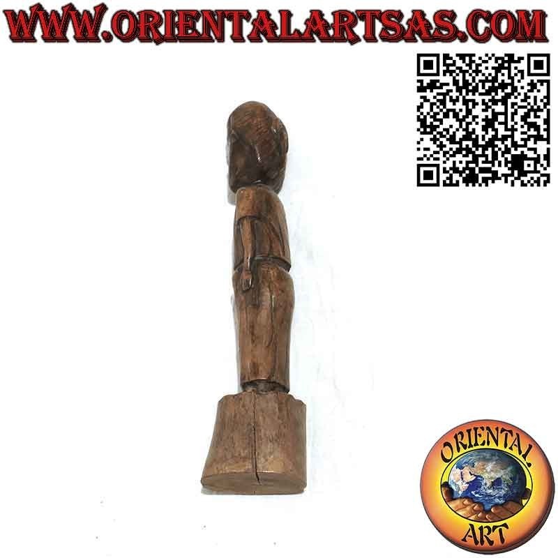Rara antica scultura in legno pregiato di una signora del Borneo Malese