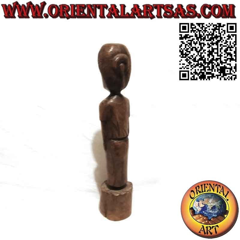 Sculpture en bois fin antique rare d'une dame de Bornéo malaisien