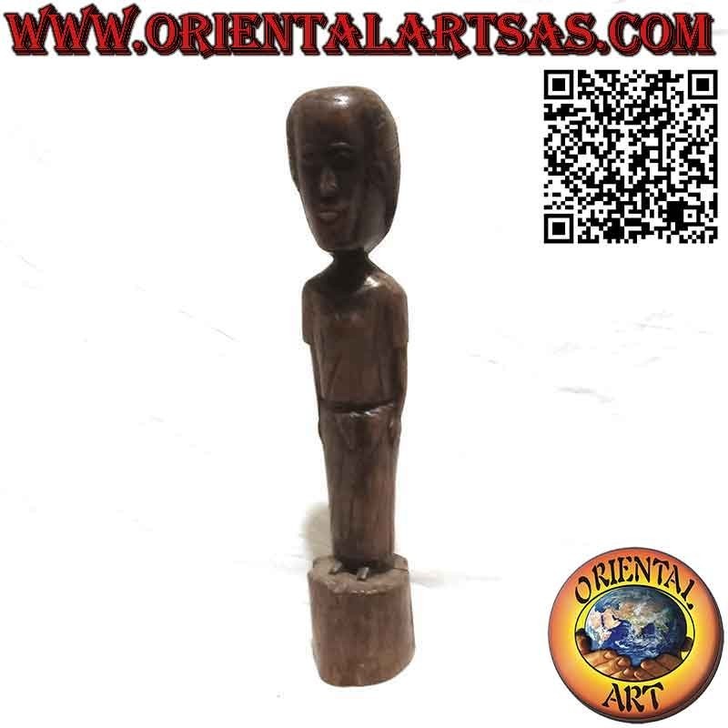 Rare antique fine wood carving of a lady from Malaysian Borneo