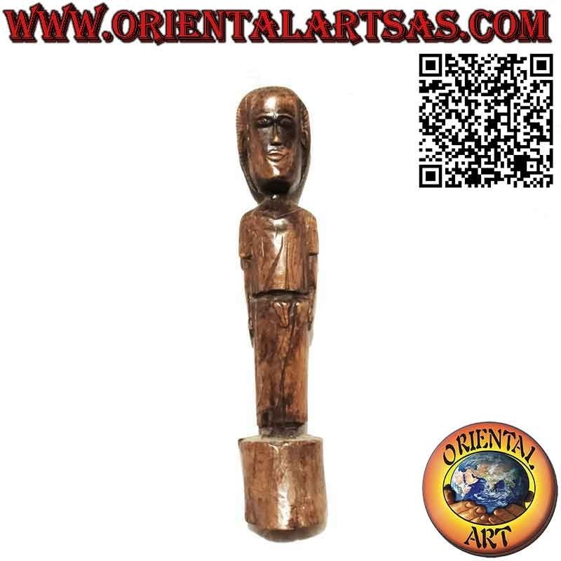 Rare antique fine wood carving of a lady from Malaysian Borneo